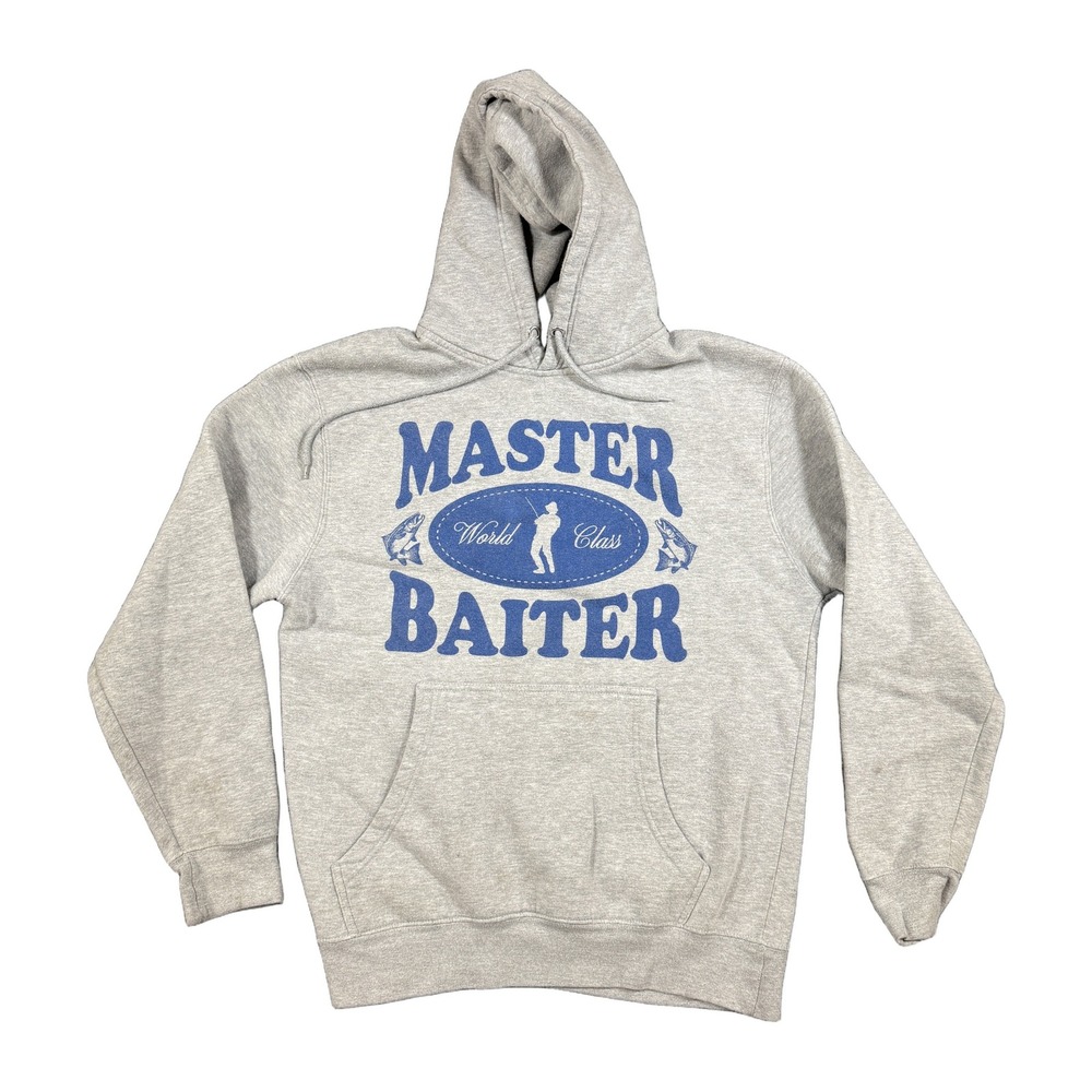 Danny Duncan Master Baiter World Class Fishing Hoodie Heather Gray Mens Medium